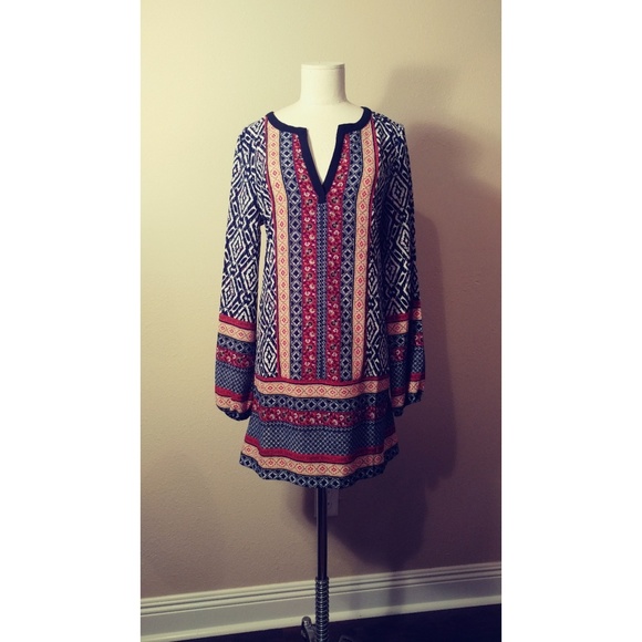 Blue Pepper Print Tunic Dress - Picture 3 of 8